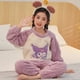 thumbnail image 2 of Anime Sanrios Kuromi Cinnamoroll Pochacco Children's Plush Pajamas Flannel Warm Cartoon Spring Autumn New Korean Kawaii Homewear, 2 of 5