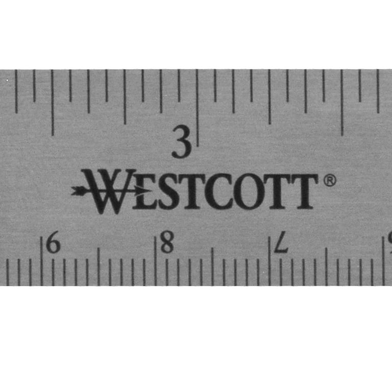 Westcott Ruler, 6, Steel, Non Slip, Cork Base, Silver, 1-Count 