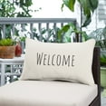 thumbnail image 3 of Sunbrella  Canvas Embroidered "Welcome" Indoor/Outdoor 13x20 Corded Lumbar Pillow (Single) Canvas Natural, 3 of 5