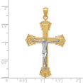 thumbnail image 3 of 14K Two-Tone Gold Charm Pendant Themed 50 mm 28 Crucifix, 3 of 4