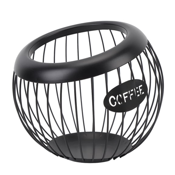 YAHHU Large Capacity Iron Coffee Pod & Tea Organizer – 100  Capsules, Compact 20cm Basket, Durable Metal Design for Coffee Bar & Counter