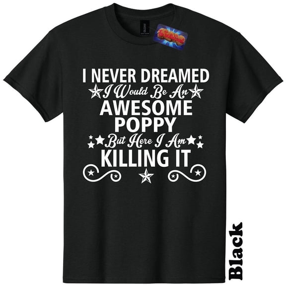 Awesome Poppy T-Shirt Fathers Day Baby Shower Gender Reveal Funny Grandpa Mens The Twisted Donut