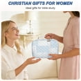 thumbnail image 3 of DAKIMOE Bible Cover Case for Women Bible Bag with Durable Handle Quilted Carrying Book Case Church Bag Bible Study Supplies Accessories Gift for Mother Lady Women, Patched Blue Flower, 3 of 7