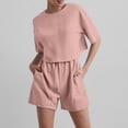 thumbnail image 2 of ibiyuan 2 Piece Sets For Women Summer Women's Casual Shorts Suit Set Floral Jacquard Design Everyday Spring Summer Wear Machine Washable Comfort Outfit, 2 of 5