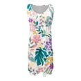 thumbnail image 6 of Njoeus Women's Summer Comfort T Shirt Dress Pocket Cute Floral Dress Sleeveless V-Neck Tank Sundress Beach Cover Up S-XXL, 6 of 6