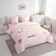 thumbnail image 3 of Feelyou Astronaut Bedding Comforter Set 7pcs, Pink Cartoon Spaceship Queen Bedding Sets, 3 of 8