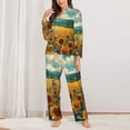 thumbnail image 2 of Fotbe Field Style Bicycle Young Sunflower Pattern Long Sleeve Pajama Set for Women,Sleepwear Set,2-piece Loungewear Set,Soft PJs Comfy Nightwear with Pockets -X-Large, 2 of 7