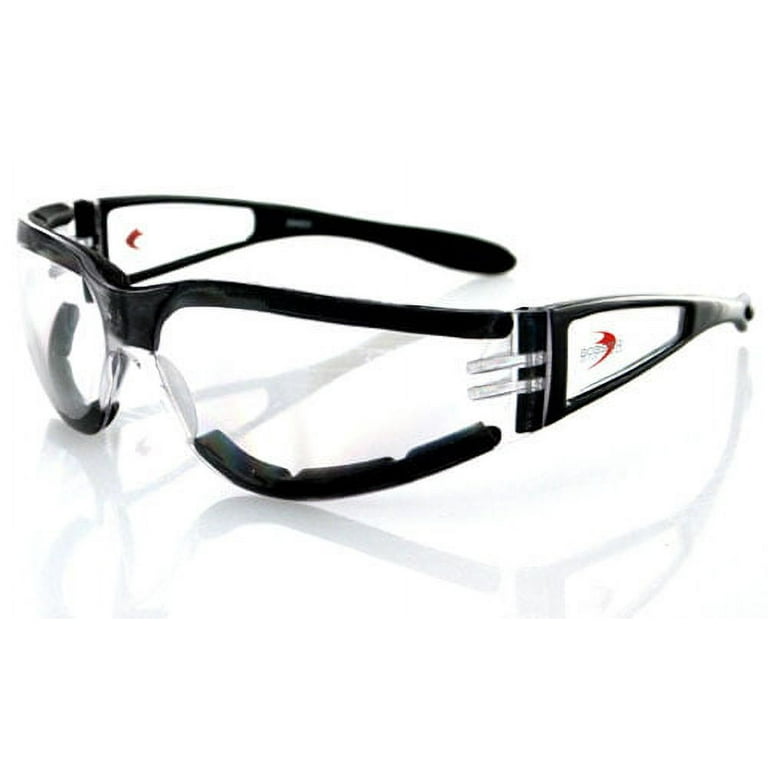 Bobster Shield II Sunglasses Black Frame w/Clear Lens