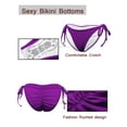 thumbnail image 7 of FANNYC Women's Tie Side Bikini Swim Bottom Banded Hipster Bikini Swimsuit Bottom Ruched Sexy Cheeky Swimwear Briefs,Black/ Red /White /Purple, 7 of 7