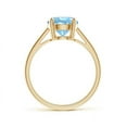 thumbnail image 2 of Angara Natural 1.6 Ct. Aquamarine Solitaire Ring in 14K Yellow Gold for Women (Ring Size: 3), 2 of 11