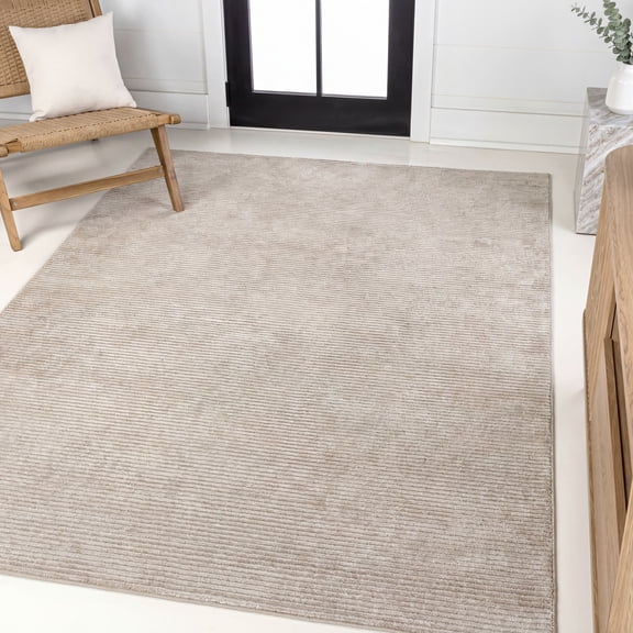 JONATHAN Y CARMEL 8 x 10 Area Rug, Cole Minimalist Pinstripe - Cream/Silver, CAR101A-8