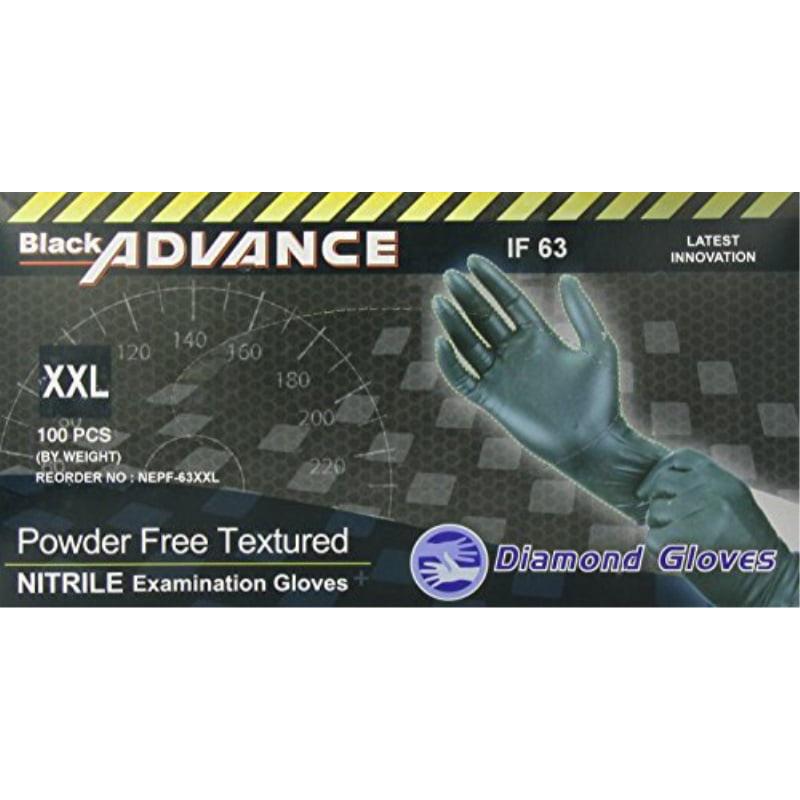 Diamond Gloves Advance Powder-Free Latex Industrial Gloves 100 Count Large
