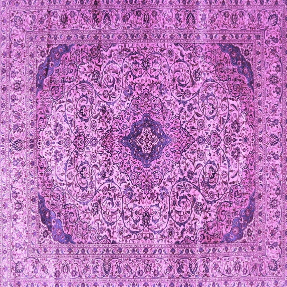 Ahgly Company Indoor Square Persian Purple Traditional Area Rugs, 7' Square