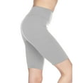 thumbnail image 3 of Kuda Moda 2-Pack Women 3 inch High Waist Bike Short Biker Shorts Legging Ultra Soft Sports Yoga Pants (Black/Light Gray)(Plus Size XL/2XL), 3 of 7