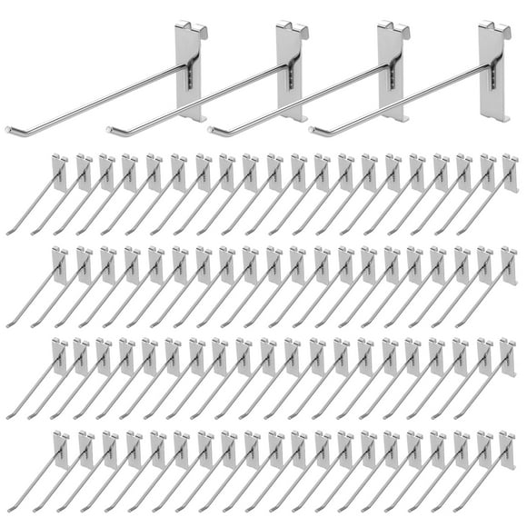 Polmart 10" Heavy Duty Silver Gridwall Panel Hooks - Pack of 84 (10-inch)