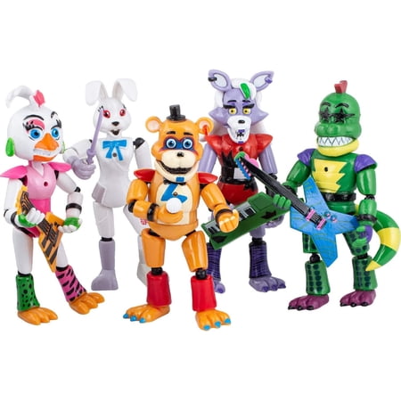 Five Nights at Freddy’s Action Figure Set – Robot Animal Figures – Set of 5 Collectible Action Toys with Instruments