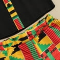 thumbnail image 6 of Okbabeha Toddler Baby Boy African Outfits Clothes Kente Dashiki Ankara Button Down Shirt+Shorts Summer Clothing, 6 of 7