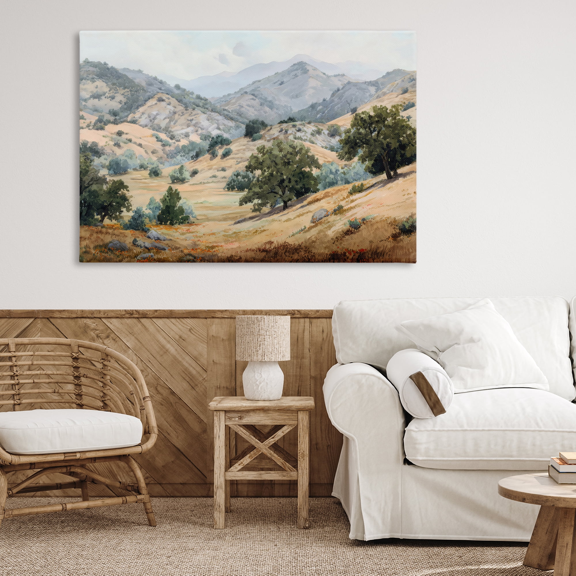 Stupell Industries Mountains and Trees Valley View Canvas Wall Art, design by Petal Prints Design