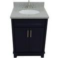 thumbnail image 4 of Bellaterra Home 400700-25-BU-GYO 25 in. Single Oval Sink Vanity with Granite Top, Blue & Gray, 4 of 11