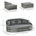thumbnail image 3 of Outsunny 4 Pieces Rattan Daybed Set with Canopy, Cushions, Grey, 3 of 10