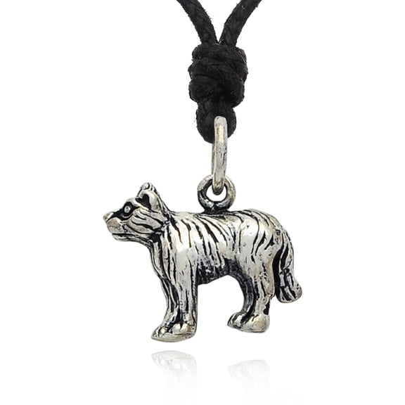 Year Of The Dog Handmade Sterling-silver Silver Charm Necklace Pendant Jewelry With Cotton Cord