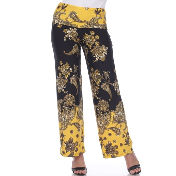 White Mark Women’s Paisley Mix Print Palazzo Pants