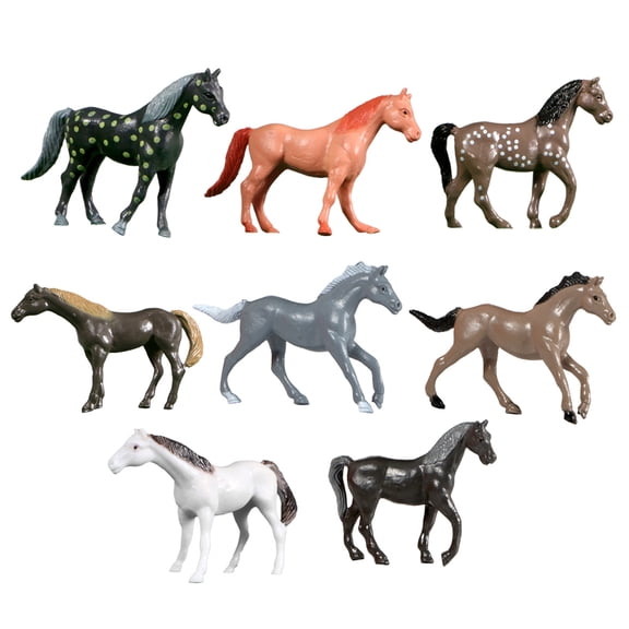 Niceauty 1 Set Toy Horse Figurines Assorted Color DIY Craft for Landscape Design
