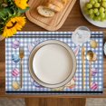 thumbnail image 4 of Bunny Gnomes Easter Placemats Set of 8, Eggs Blue Checkered Farmhouse Placemats for Dining Table, Place Mats for Kitchen Tabletop, Waterproof Wipeable Dining Table Mats Set, 4 of 9