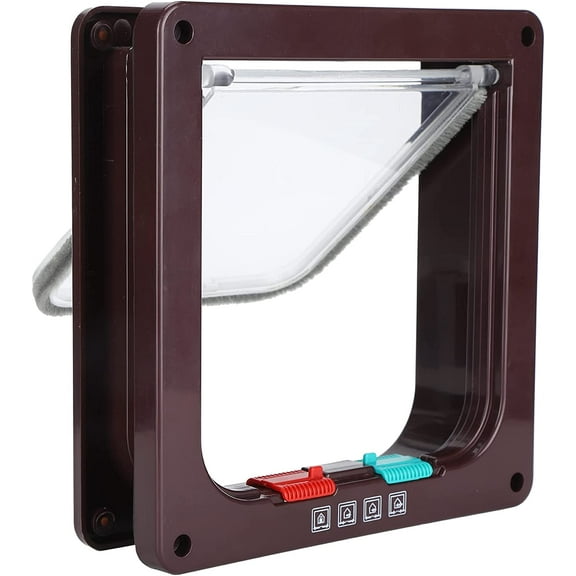 Pet Flip Door, Cat Lock Security Flap Door Plastic Cat Door Small Pet Gate Household Pet Supplies for Dogs Cats