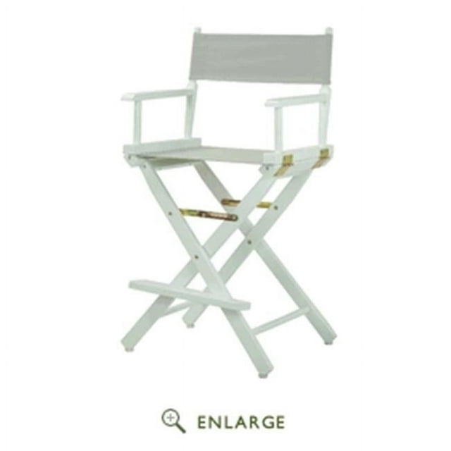 Casual Home 24" Director's Chair White Frame with Grey Canvas, Counter Height