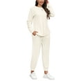 thumbnail image 2 of Fantaslook Pajamas Sets for Women Two Piece Sweatshirts Lounge Sets Long Sleeve Tops and Pants with Drawstring Basic Outfits, 2 of 9