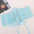 thumbnail image 2 of ibiyuan Womens Belt Fashionable Transparent Lace Stretch Belt Wide Elastic Waist Cincher Sash Band For Dresses, 2 of 3