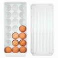 thumbnail image 2 of KNACK - Fridge Binz Bpa-Free Plastic Stackable 21 Egg Holder, White, Clear, 2 of 6