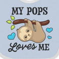 thumbnail image 4 of Inktastic My Pops Loves Me with Sloth and Hearts Boys or Girls Baby Bib, 4 of 4