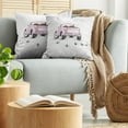thumbnail image 5 of Ambesonne Love Throw Pillow Cover 2 Pack, Just Married Cartoon Car, 24", Pink White, 5 of 5