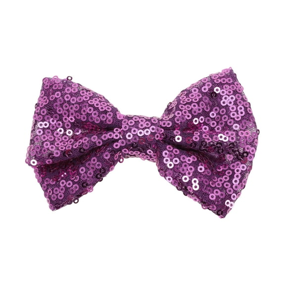 Unique Bargains 1 Pc Elegant Sequins Bow Hair Clip for Home White
