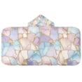 thumbnail image 5 of Yayeee Kids Hooded Towel with Hand Pockets Beach Soft Absorbent Bath Wrap 50 x 23.5 inch, Elegant Marble Pattern, 5 of 5
