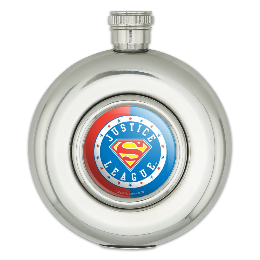 SUPERMAN HIP FLASK  Man of Steel logo 6oz stainless Justice League hipflask 