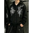 thumbnail image 2 of Unisex Goth Zip Up Hoodie Y2K Aesthetic Graphic Sweatshirt Oversized Hooded Jacket Punk Grunge Streetwear, 2 of 4