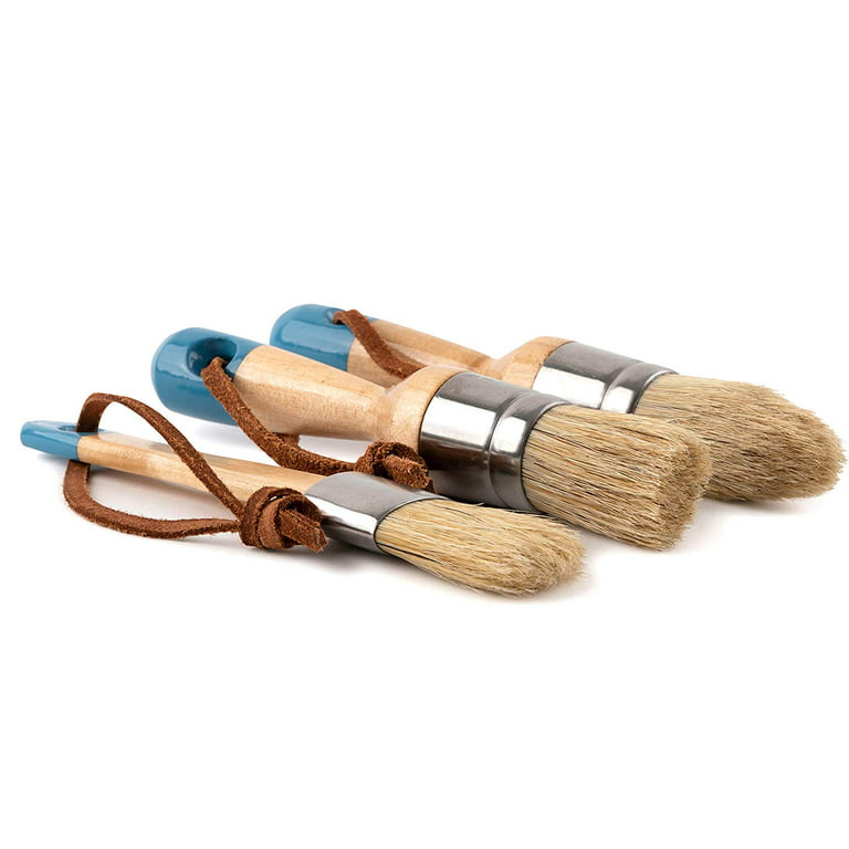 2.5 Flat Chip Brush, 2 Pack, Natural Bristle Chip Paint Brush  for Waxes, Milk Paint, and Glazes
