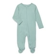 thumbnail image 3 of Wonder Nation Baby Gender Neutral Zip Front Footed Sleep N Play Pajamas, 2-Pack, Sizes Preemie-6/9 Months, 3 of 3