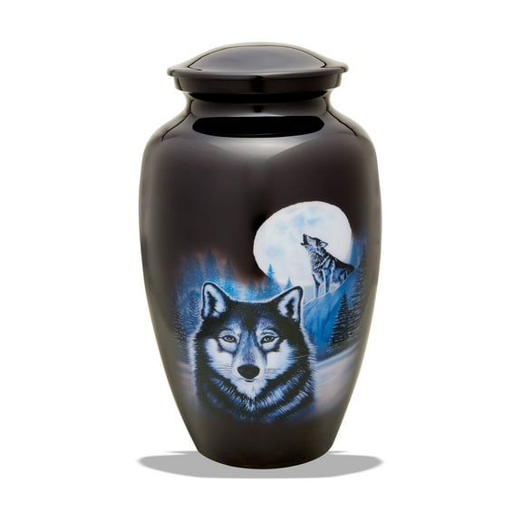 Urnsdirect2u Moonlit Wolf Adult Urn, 220 CI