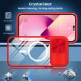 thumbnail image 5 of Nalacover Clear Magnetic Case for iPhone 14 Pro with Camera Lens Sliding Protective Cover, Hybrid Acrylic Soft TPU Hard PC Shockproof Case Compatible with MagSafe Wireless Charging Case, Red, 5 of 6
