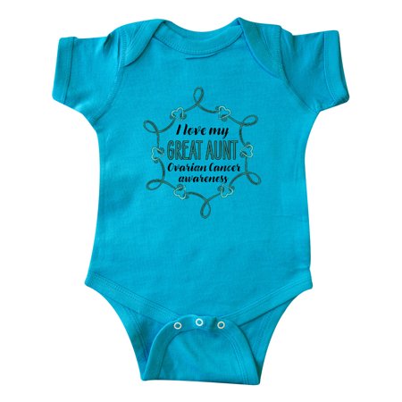 

Inktastic I Love My Great Aunt Ovarian Cancer Awareness Gift Baby Boy or Baby Girl Bodysuit
