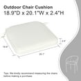 thumbnail image 5 of BPS Outdoor Dining Chair Cushions Set of 2, Waterproof Patio Furniture Seat Cushions, Outdoor Chair Pads with Ties, 20 x 19 inch, Ivory White, 5 of 8