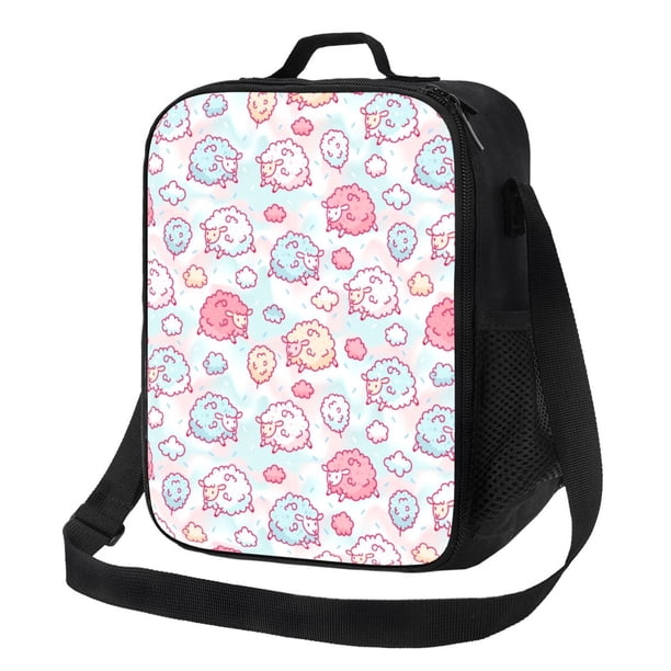 Balery Cute Sheep Caja de Almuerzo y Bolsa de Almuerzo para Hombres y Mujeres, Bolsa de Almuerzo Reutilizable con Gran Capacidad, Bolsa de Almuerzo Aislada