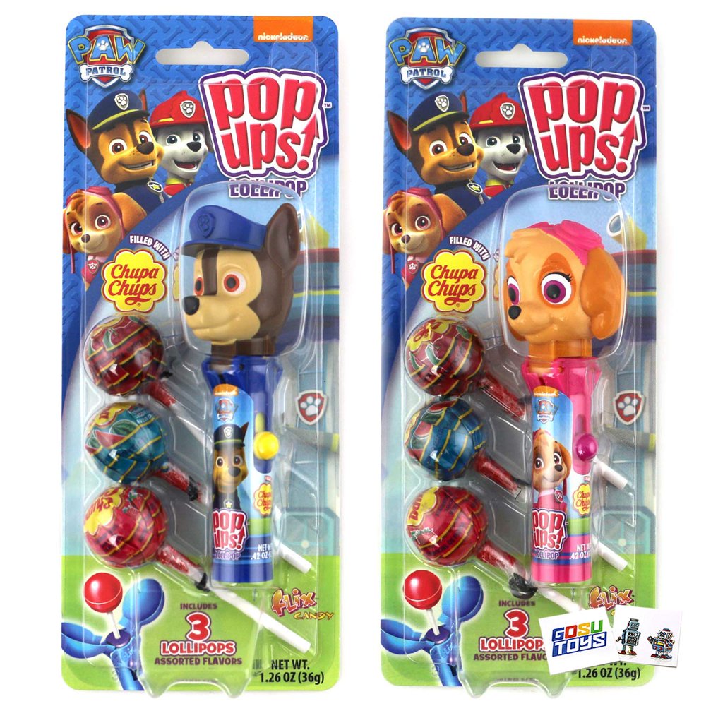 Paw Patrol Pop Ups Lollipop Case Holder (Chase, Rubble, Skye, or