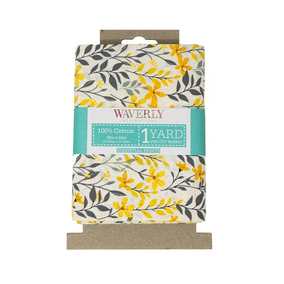 Waverly Inspirations 1 Yard Cut 100% Cotton Prints Fabric, Swaying Leaves, 44" Wide for Quilting & Sewing