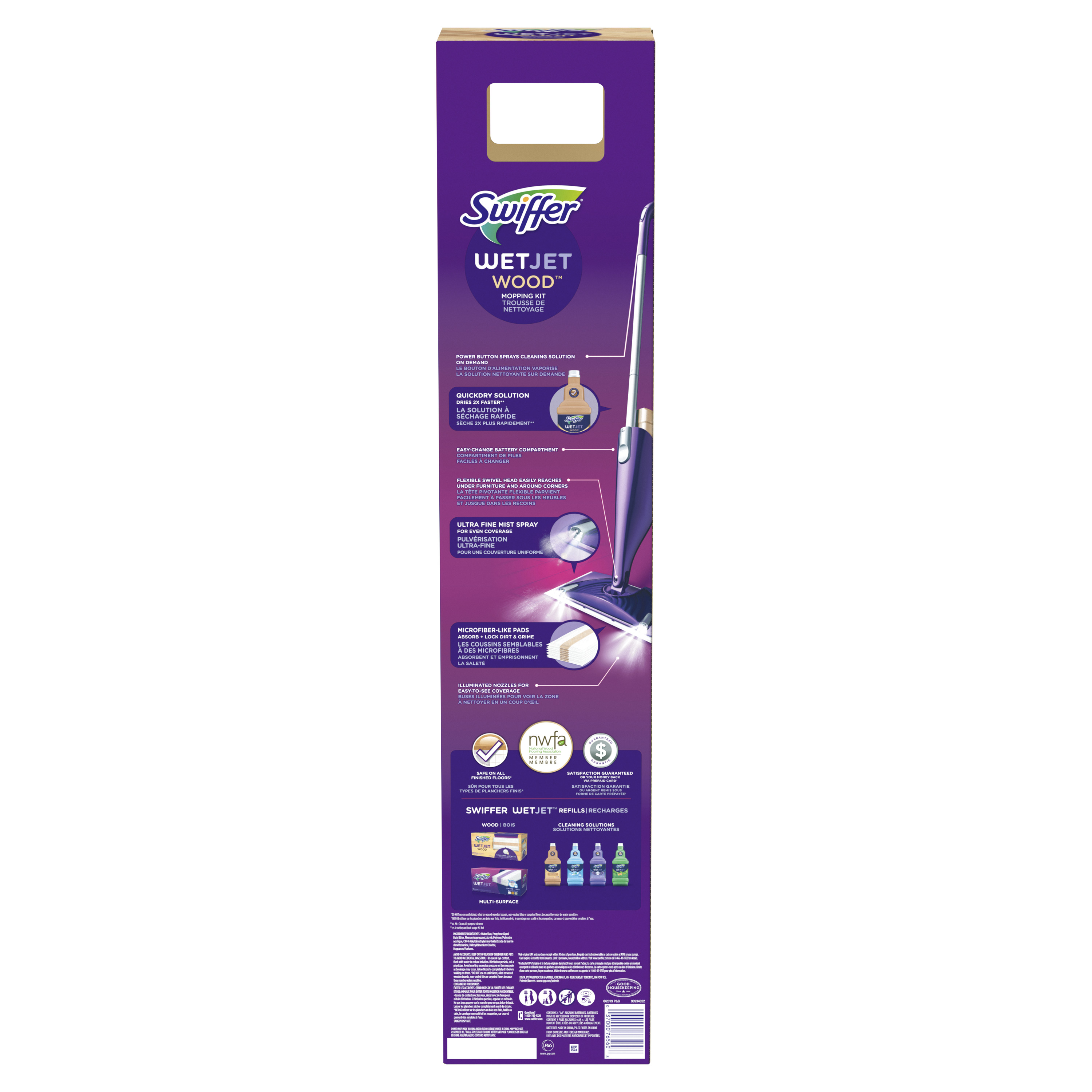 Swiffer WetJet Wood Mop Kit (1 Spray Mop, 5 Mopping Pads, 1 Cleaning Solution) - image 10 of 12