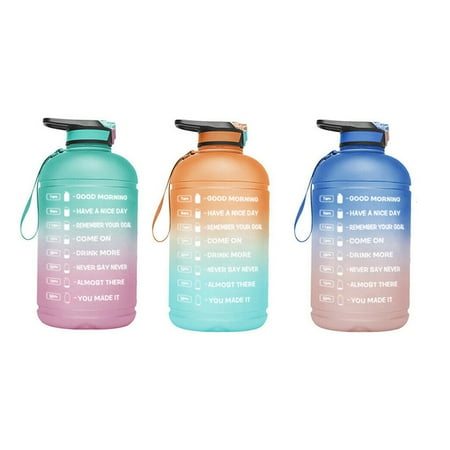 

Motivational Water Bottle with Time Marker Plastic Leakproof Jug Portable Organizer Outdoor Sports Mug Gifts Office Camp